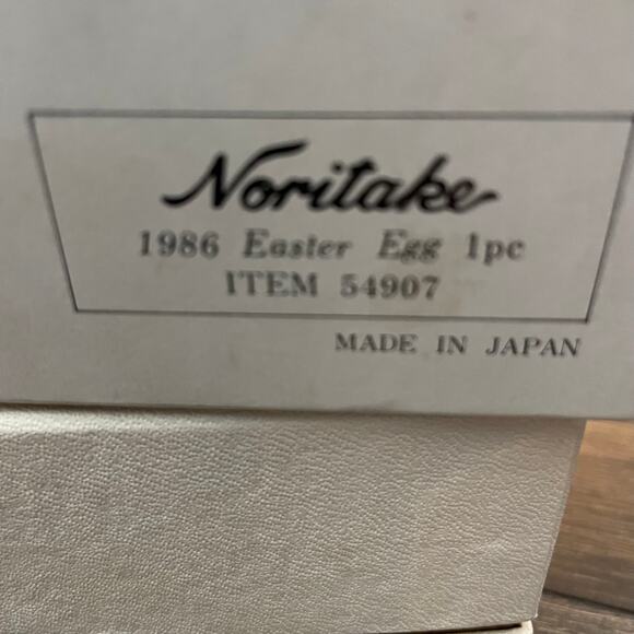 Vintage NORITAKE Holiday Collectible Bone China Easter Egg 1986 In ORIGINAL Box - Picture 6 of 10